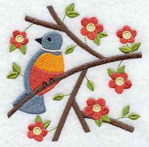 Bird on Flowering Branch