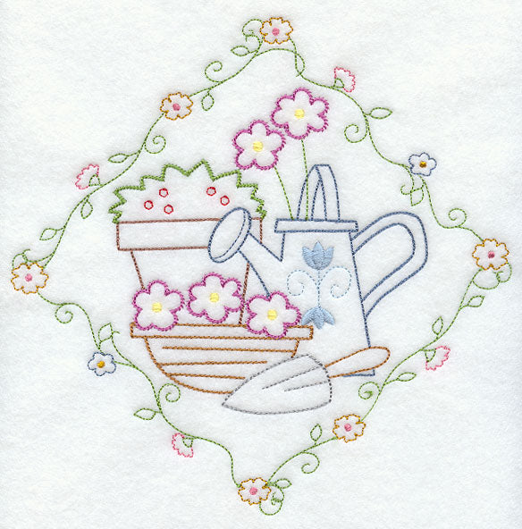 Watering Can and Flowers (Vintage)