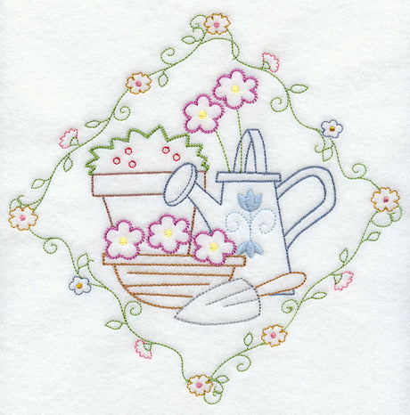 Watering Can and Flowers (Vintage)