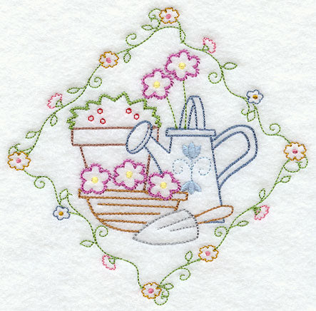 Watering Can and Flowers (Vintage)