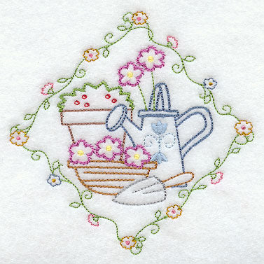 Watering Can and Flowers (Vintage)