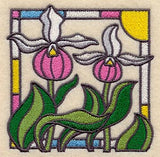 Stained Glass Lady's Slippers
