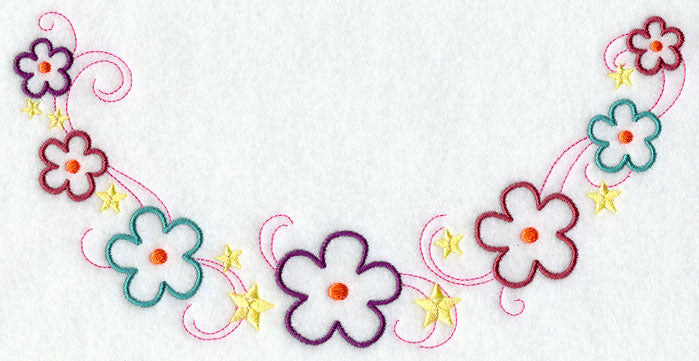 Flowers and Stars Neckline (Crewneck)