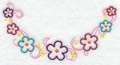 Flowers and Stars Neckline (Crewneck)