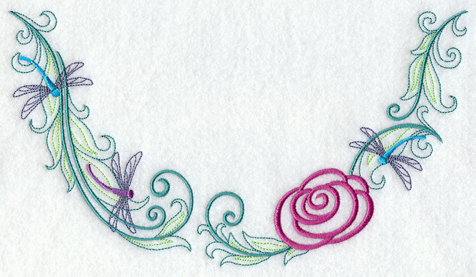 RosyDragonfly Swirls Neckline (Crewneck)