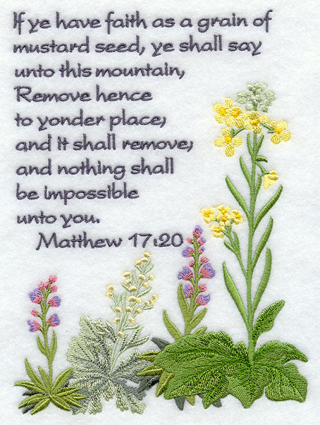 faith plants the seed Faith As A Grain Of Mustard Seed All Sizes | Machine Embroidery Design