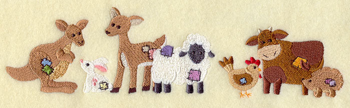 Primitive Patchwork Animal Border