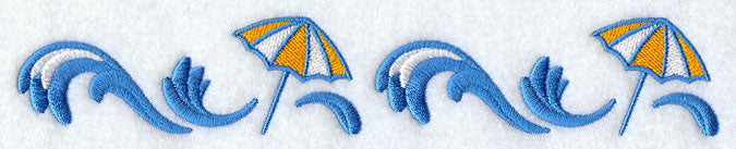 Beach Umbrella and Wave Border