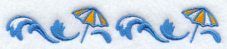 Beach Umbrella and Wave Border