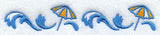 Beach Umbrella and Wave Border