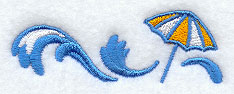 Beach Umbrella and Wave Border