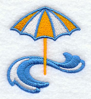 Beach Umbrella and Wave