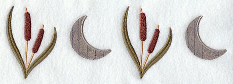 Moon and Cattails Border