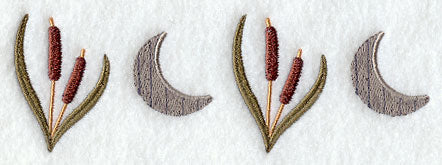 Moon and Cattails Border