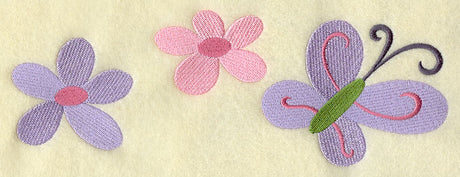 Flowers and Butterflies Border