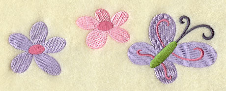 Flowers and Butterflies Border