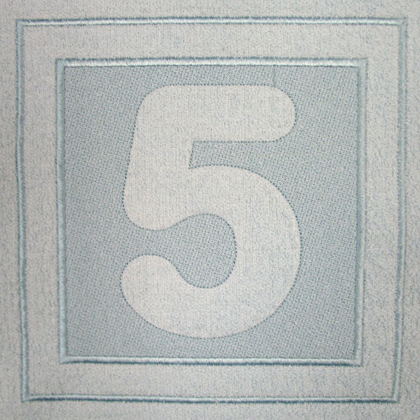 Block Number 5 - 7.8 Inch (Embossed)