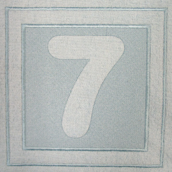 Block Number 7 - 7.8 Inch (Embossed)