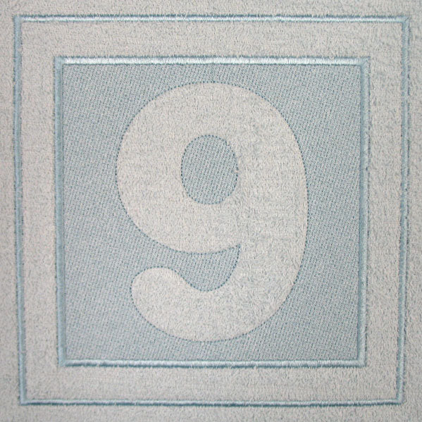 Block Number 9 - 7.8 Inch (Embossed)