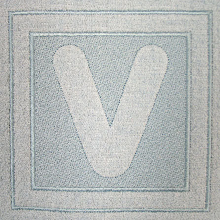 Block Letter V - 7.8 Inch (Embossed)