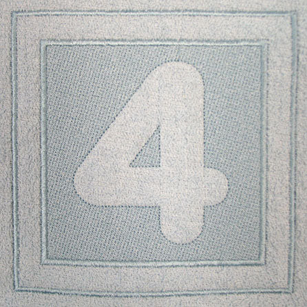 Block Number 4 - 7.8 Inch (Embossed)