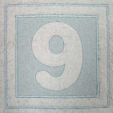 Block Number 9 - 7.8 Inch (Embossed)