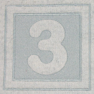 Block Number 3 - 7.8 Inch (Embossed)