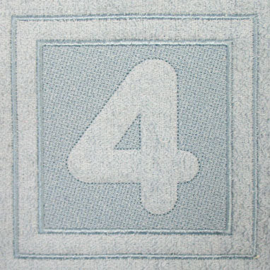 Block Number 4 - 7.8 Inch (Embossed)