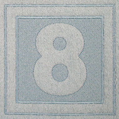 Block Number 8 - 7.8 Inch (Embossed)