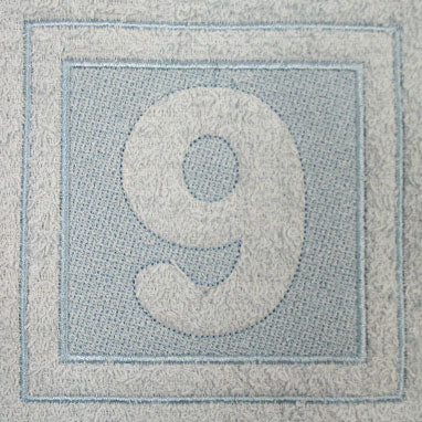 Block Number 9 - 7.8 Inch (Embossed)