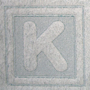 Block Letter K - 7.8 Inch (Embossed)
