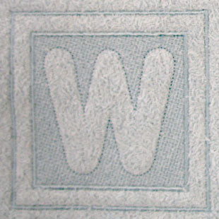 Block Letter W - 7.8 Inch (Embossed)
