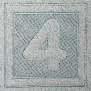 Block Number 4 - 7.8 Inch (Embossed)