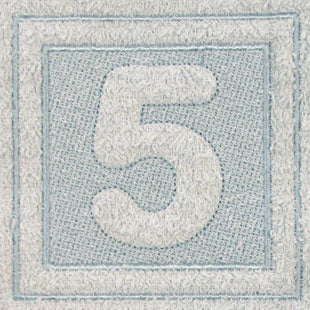 Block Number 5 - 7.8 Inch (Embossed)
