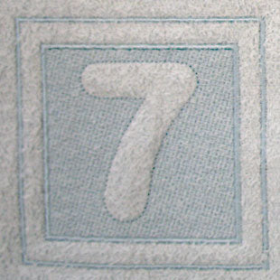 Block Number 7 - 7.8 Inch (Embossed)