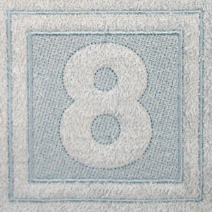 Block Number 8 - 7.8 Inch (Embossed)