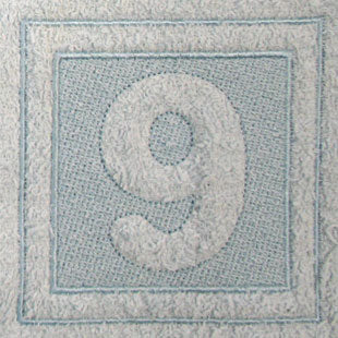 Block Number 9 - 7.8 Inch (Embossed)