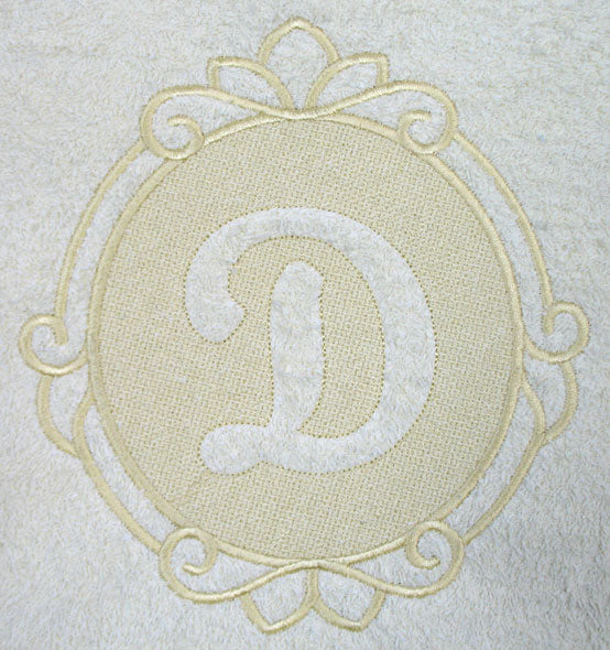 Script Letter D - 7.8 Inch (Embossed)