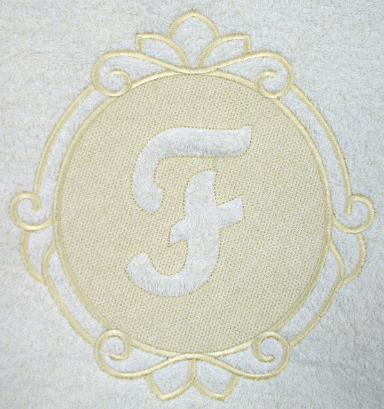 Script Letter F - 7.8 Inch (Embossed)