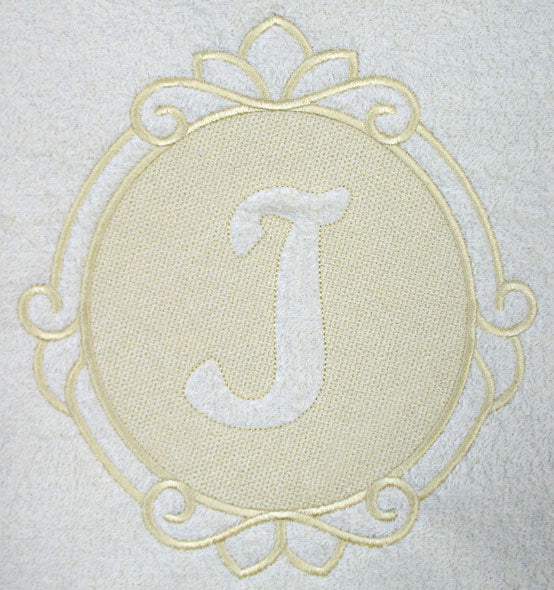 Script Letter J - 7.8 Inch (Embossed)