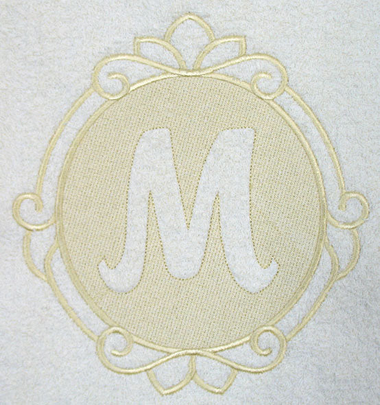 7 Inches In Diameter Script Letter M - 7.8 Inch (Embossed) – Embroidery Library
