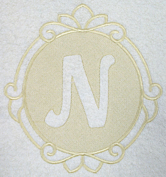 Script Letter N - 7.8 Inch (Embossed)