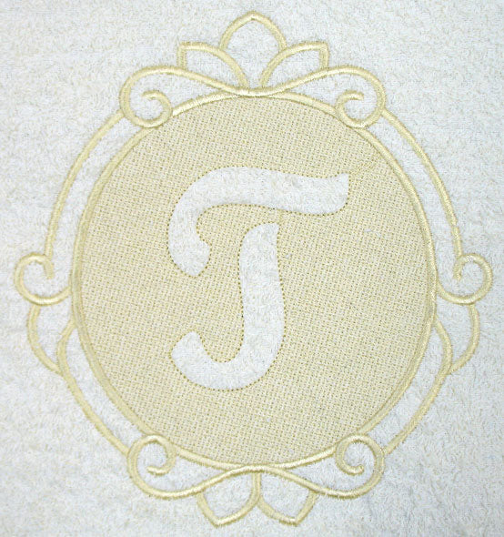 Script Letter T - 7.8 Inch (Embossed)
