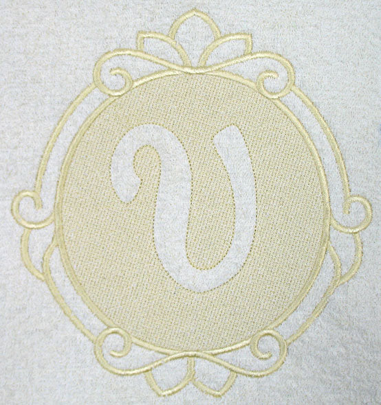 Script Letter V - 7.8 Inch (Embossed)