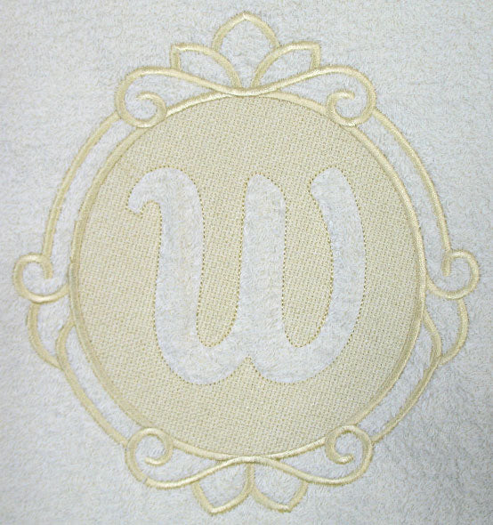 Script Letter W - 7.8 Inch (Embossed)