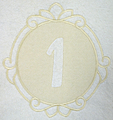 Script Number 1 - 7.8 Inch (Embossed)