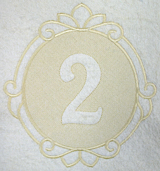 Script Number 2 - 7.8 Inch (Embossed)
