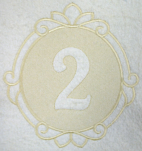 Script Number 2 - 7.8 Inch (Embossed)