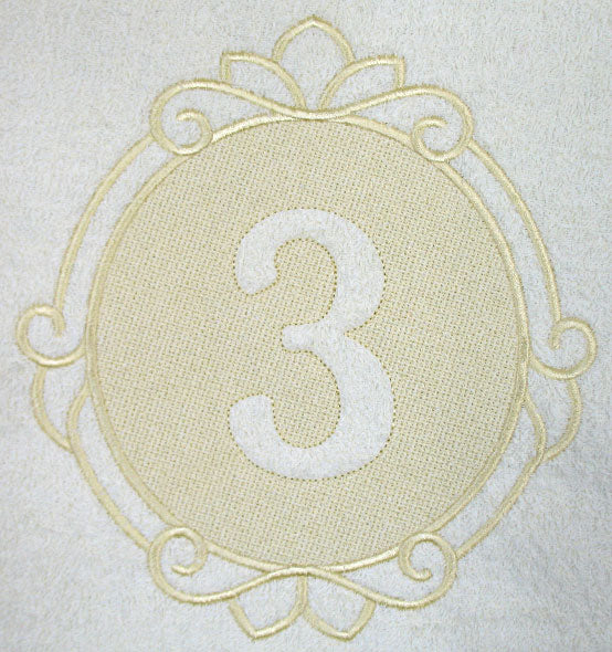 Script Number 3 - 7.8 Inch (Embossed)