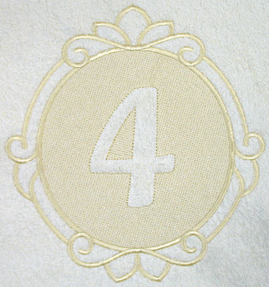 Script Number 4 - 7.8 Inch (Embossed)